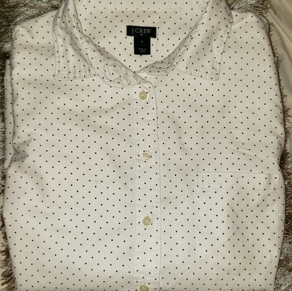 Polka dot J.Crew Button Down